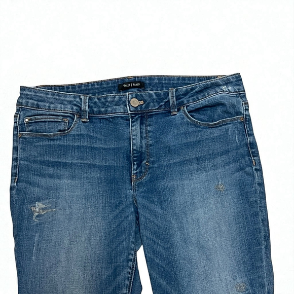 White House Black Market Skinny Jeans Women’s 12R Blue Distressed Denim Pants - Picture 3 of 14